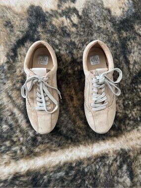DV by Dolce Vita Beige Suede Lace-Up Sneakers